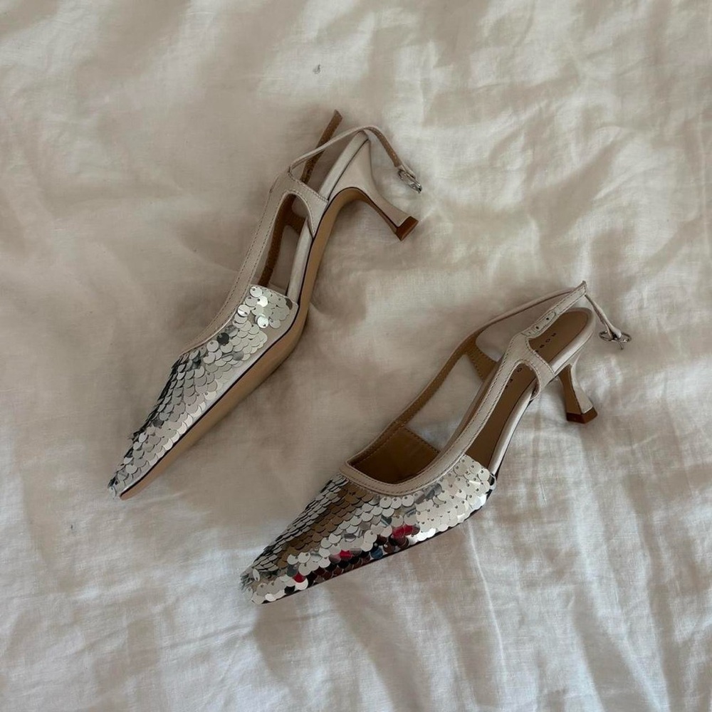 Chic Sequin Slingback Heels